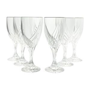 Lenox “Debut (Gold)” Set of 6 Crystal Iced Tea Glasses 7 3/4” 12oz Signed